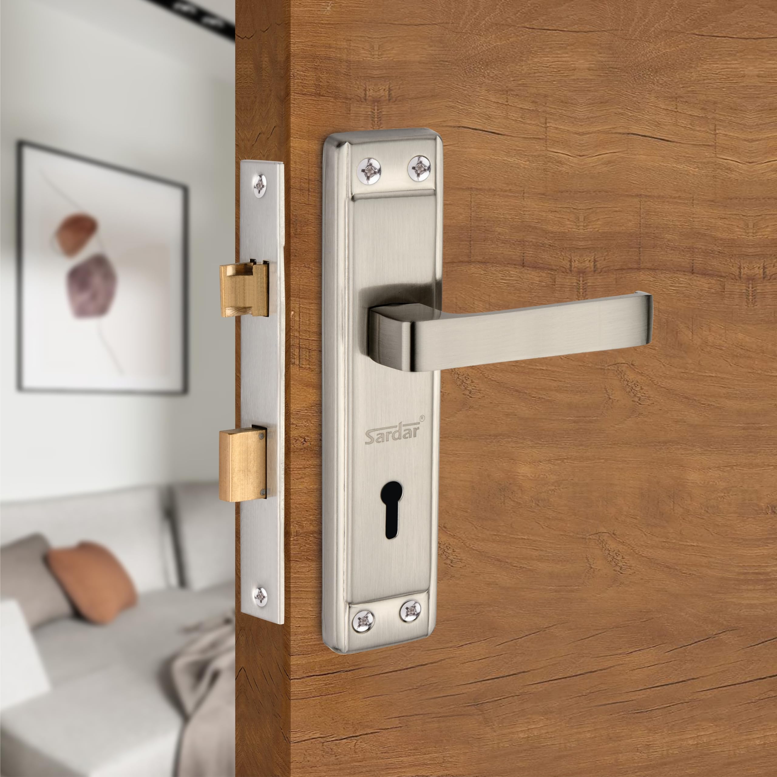 SARDAR Titan 7 Inch Iron Handle Set|2 Keys | 6 Lever Single Turn Lock Set| Handle Set for Door, Bathroom, Bedroom, Living Room| (SS) (B0D4R4K686) Amazon Price History, Amazon Price Tracker