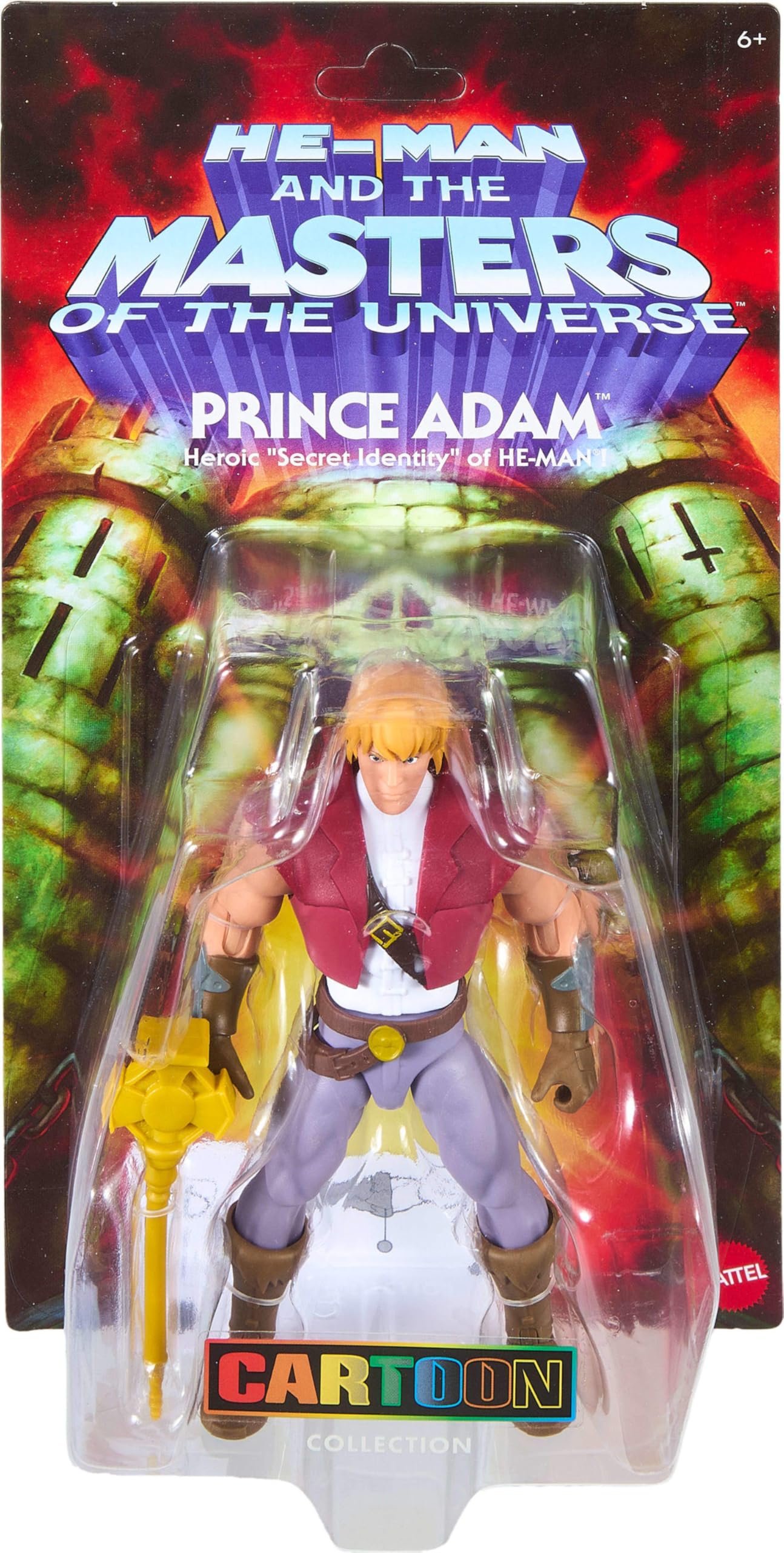 Masters of The Universe Origins Figurine articulée Prince Adam de la Collection Cartoon, Figurine de 14 cm inspirée de la série télévisée des années 80, Reproduction détaillée avec Son Sceptre, JHJ99 - 2