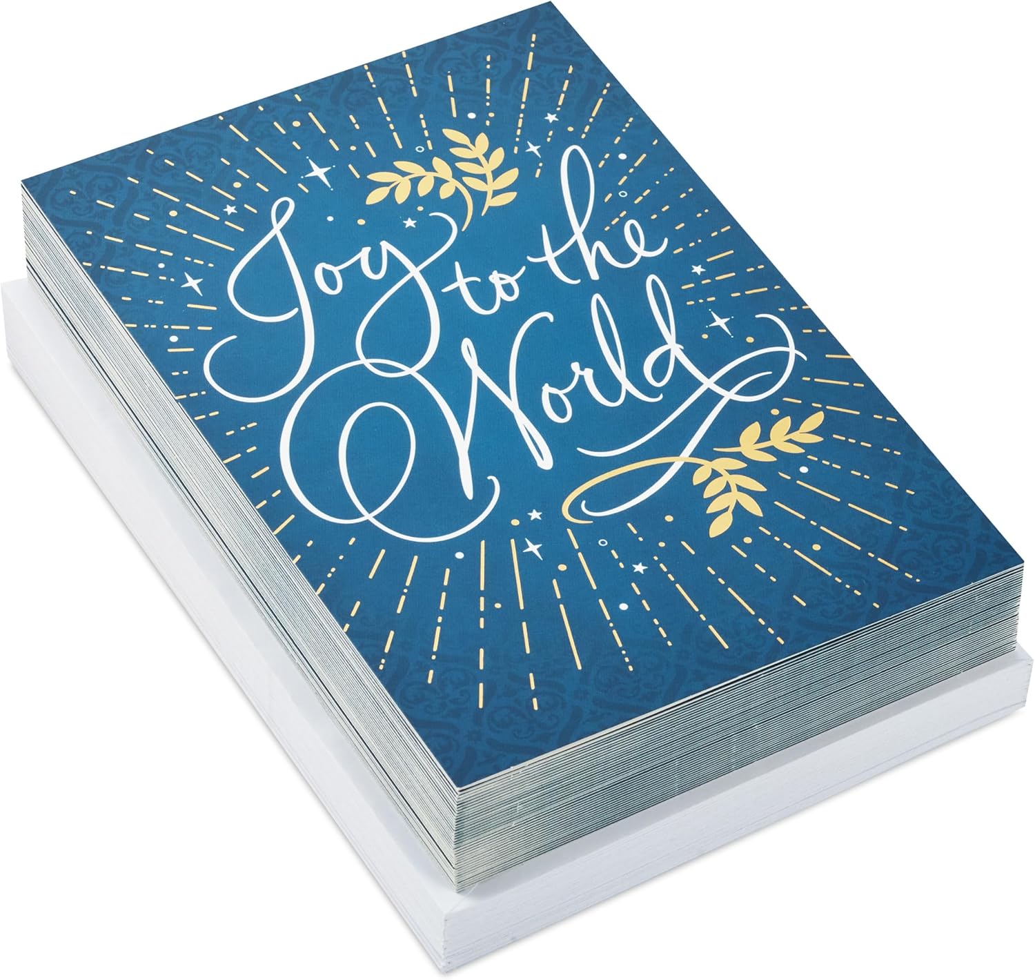 Hallmark Boxed Christmas Cards, Joy to the World (40 Cards and 40 Envelopes) Blue and Gold - Image 3