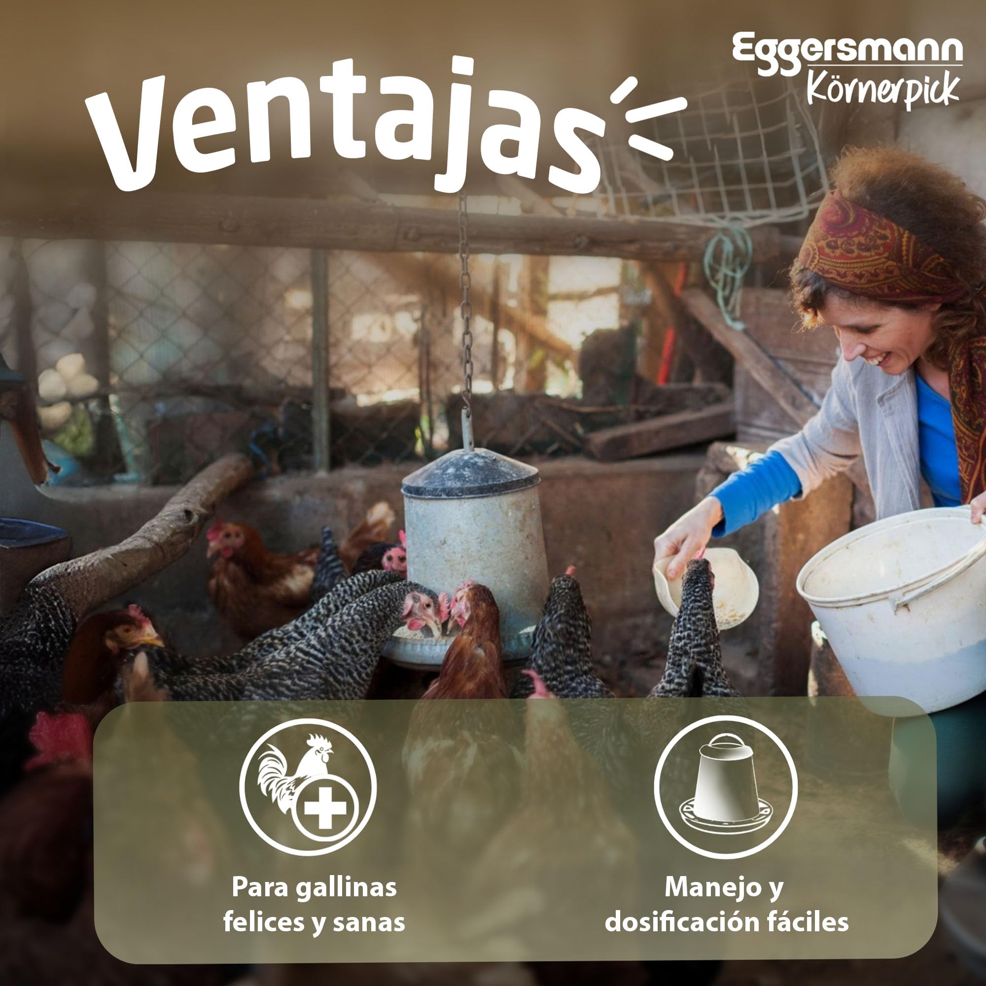 Eggersmann Körnerpick 25 kg de pienso para Pollos - Mezcla de harina de orégano - harina de gallina ponedora con el Poder Natural del orégano - harina de ponedora Premium para gallinas, Gansos y Pato