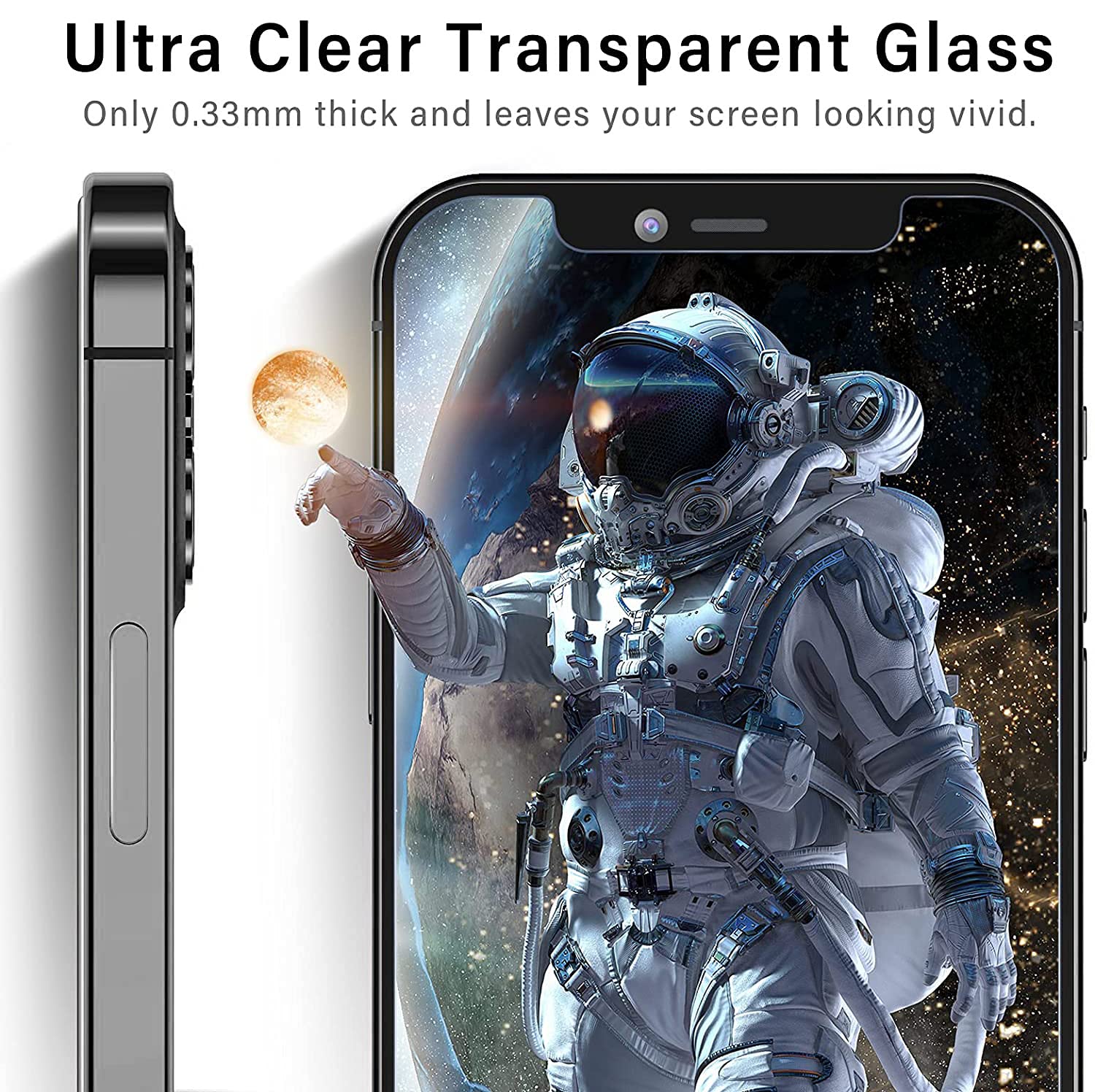 Genérico Protector Pantalla, Sin Burbujas, Cristal Templado de Dureza 9H Inastillable, HD Transparente, Cristal Templado, Vidrio templado 9H, Alta Definicion, Anti-Arañazos
