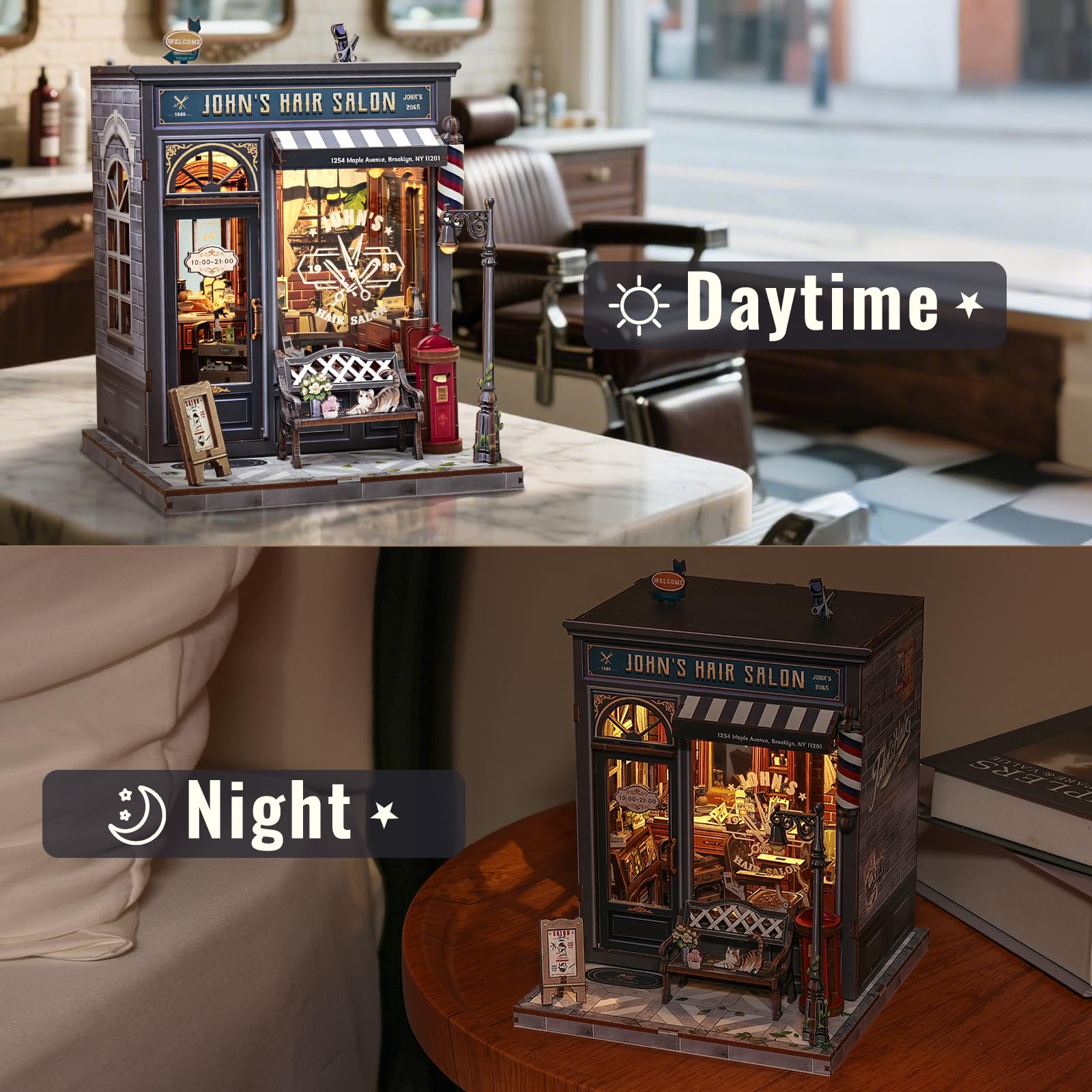 CUTEBEE Book Nook Kit - DIY Poppenhuis Met LED-verlichting, Een Zoet Miniatuurhuis Van Zomervreugde, 3D Houten Boekensteun, Boekenplankdecoratie, Cadeau(Bella's Ice Cream CUTEBEE Book Nook Kit - DIY Poppenhuis Met LED-verlichting, Een Zoet Miniatuurhuis Van Zomervreugde, 3D Houten Boekensteun, Boekenplankdecoratie, Cadeau(Bella's Ice Cream
