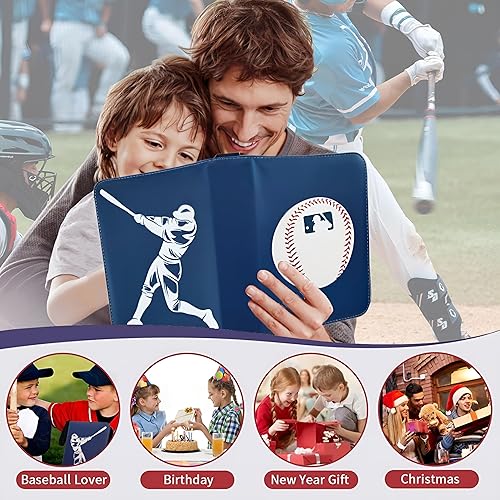 Miniatura 6 de Carpeta para tarjetas de béisbol, 900 bolsillos, 50 mangas, carpeta de béisbol grande, 3 anillos con cremallera, soporte para tarjetas