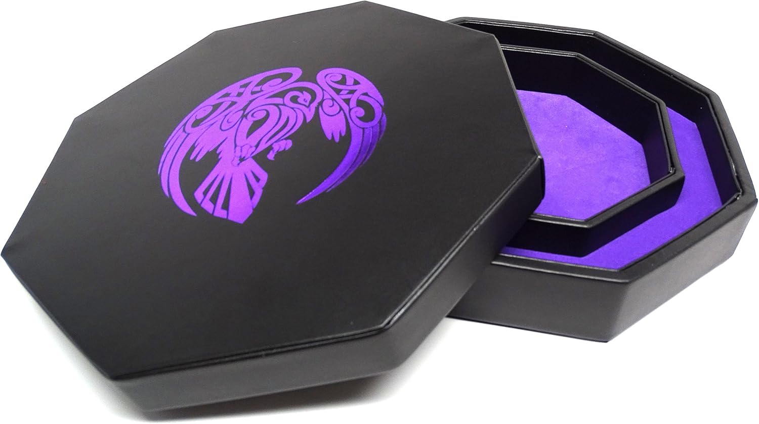 Vicien 8 Inch Dice Tray with Lid and Dice Staging Area - Raven Design