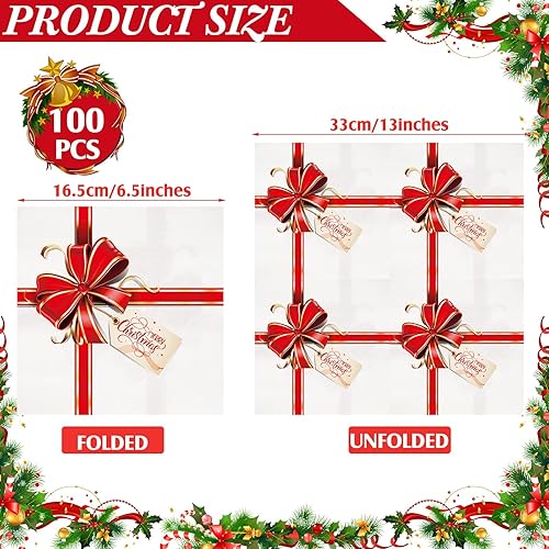 Miniatura 2 de Servilletas de papel de Navidad, caja de regalo, toallas de invitados de Navidad, desechables, nudo de lazo, servilletas de Feliz Navidad para