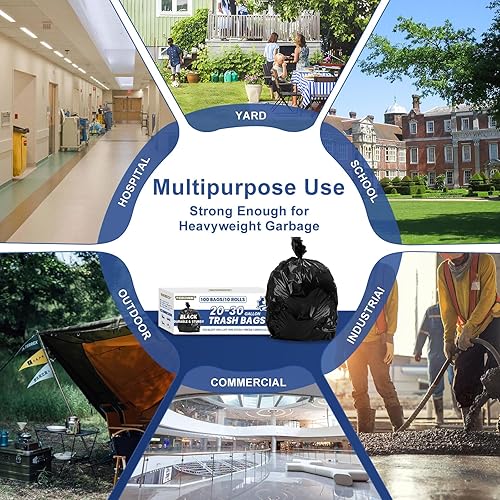 Miniatura 5 de T.FORING Bolsas de basura de 1 a 3 galones  300 bolsas de basura pequeñas sin perfume para baño, dormitorio, oficina y automóvil, colorido, fuerte y