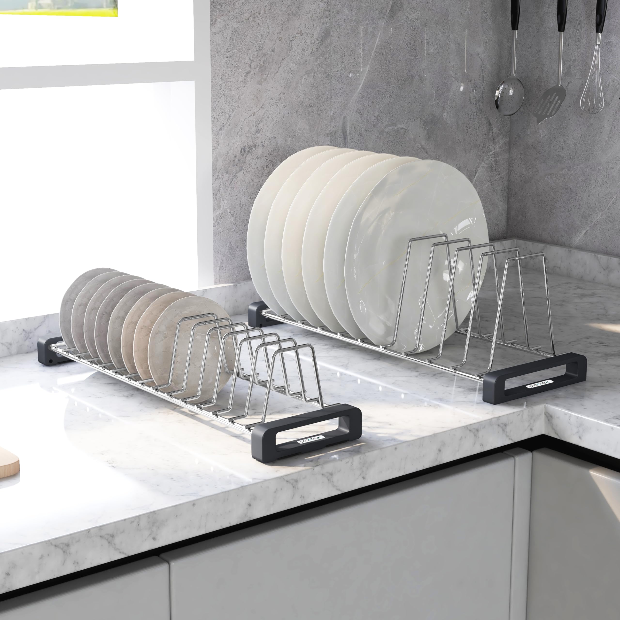 Plantex Stainless Steel Thali Stand| Plate Rack-Stand/Dish Rack/Plate Fixer for Modular Kitchen/Tandem Box Accessories- Set of 2 (Chrome) (B0B6VFJ7PN) Amazon Price History, Amazon Price Tracker