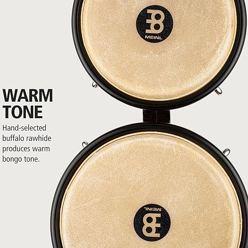 Miniatura 27 de Bongos Juego de tambores de mano de 6.75 pulgadas y 8 pulgadas con carcasas de madera dura y llave de afinación - NO HECHO EN CHINA - Serie Natural