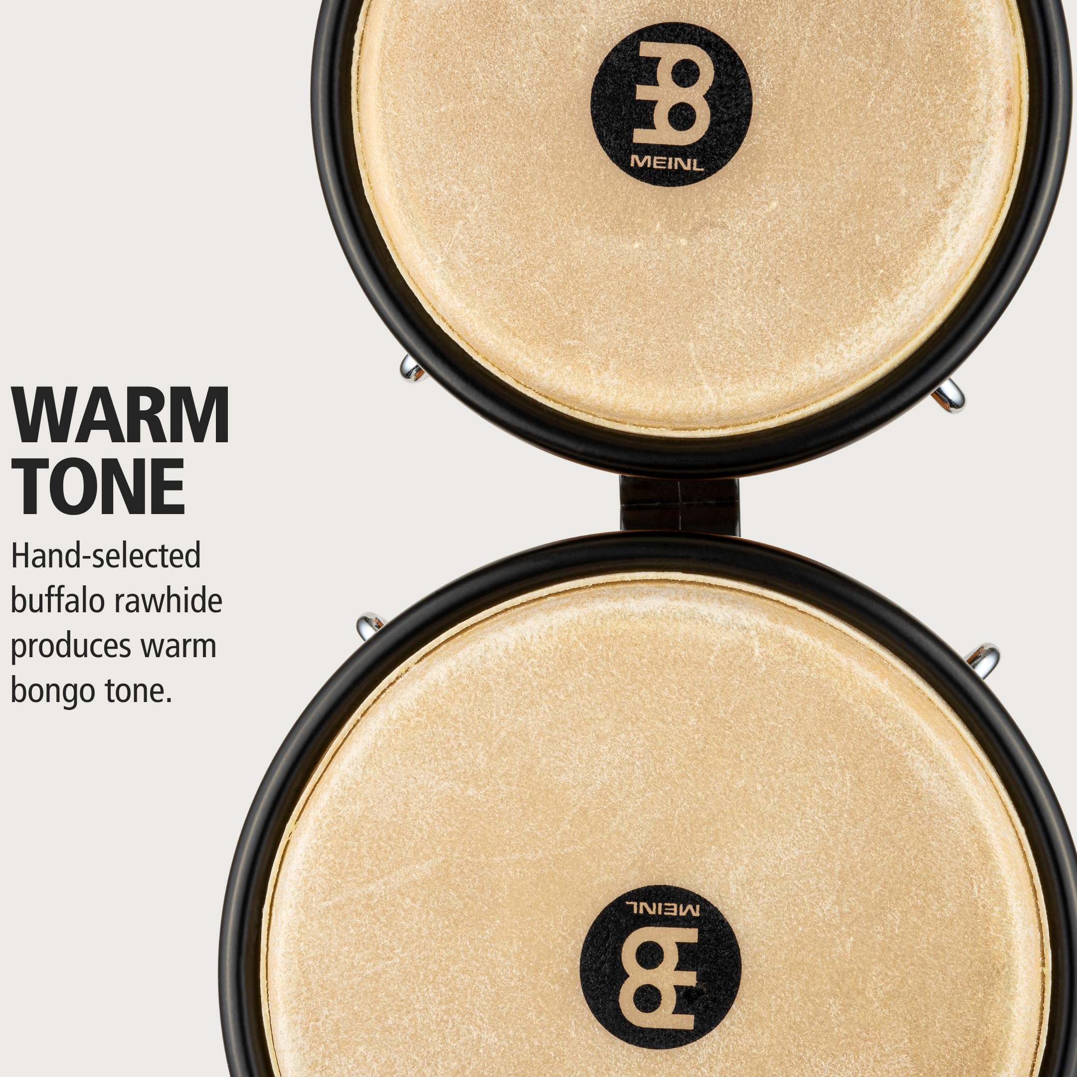 Meinl Percussion FWB190SNT-M - Bongos de madera con parche natural (4" y 8 ")