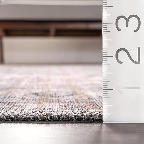 Miniatura 7 de nuLOOM Darcey - Alfombra de medallón floral tradicional lavable a máquina, 5 x 8 pulgadas, color gris