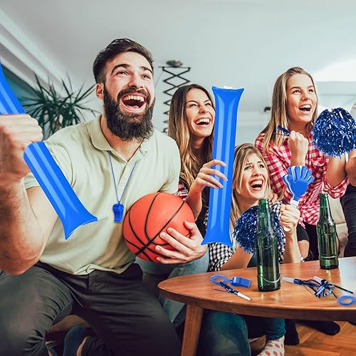 Miniatura 4 de Yunsailing 96 piezas de accesorios de espíritu de equipo para el día del juego, incluyen aplausos de mano, porristas, pompones, truenos, soplador de