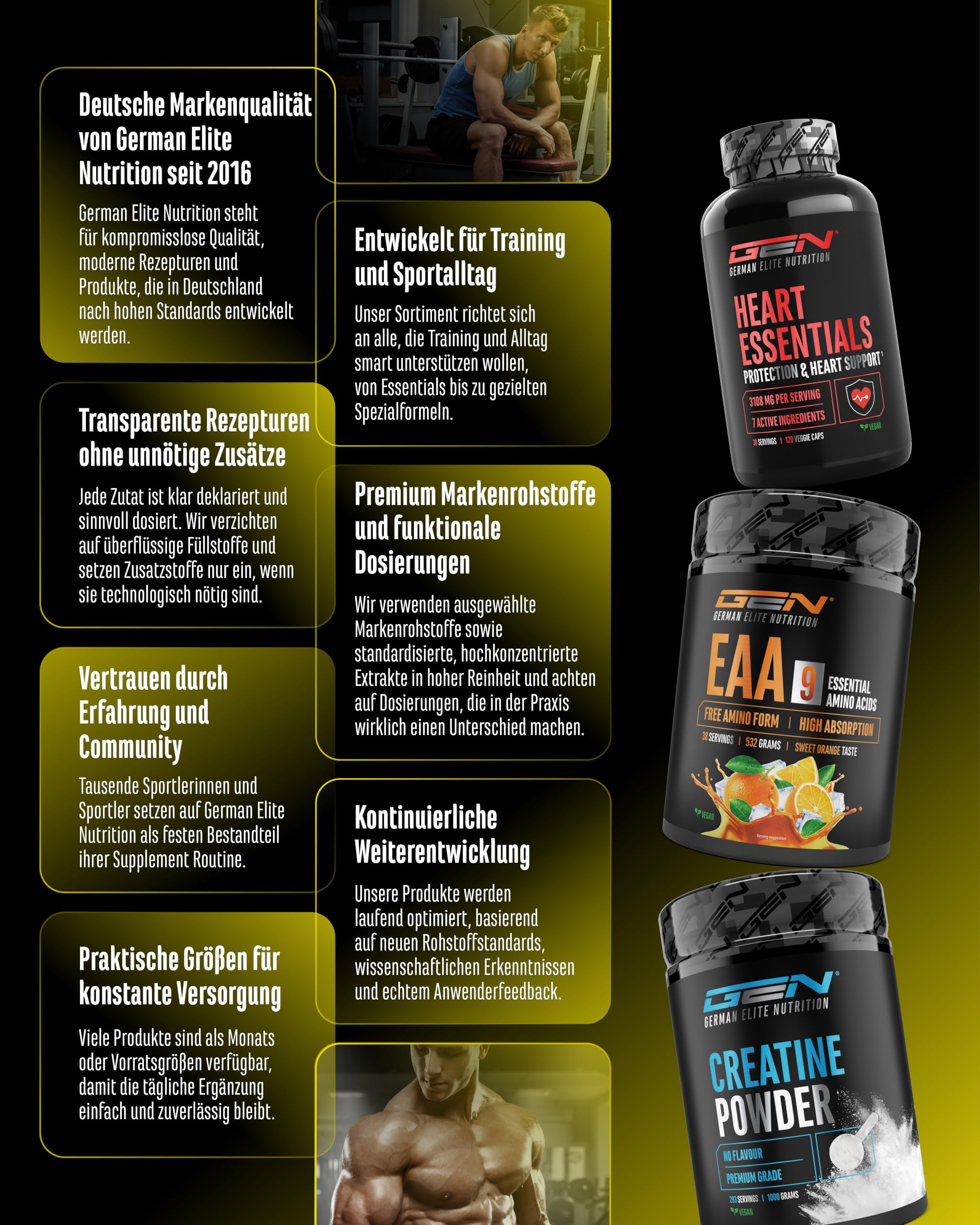 GEN GERMAN ELITE NUTRITION LIMITBREAKER® Pre Workout Booster - 360 g | 300 mg Koffein, mit L-Citrullin, AAKG, Beta Alanin & L-Theanin, hochdisiert, 20 Portionen, Saurer Zitronen Geschmack