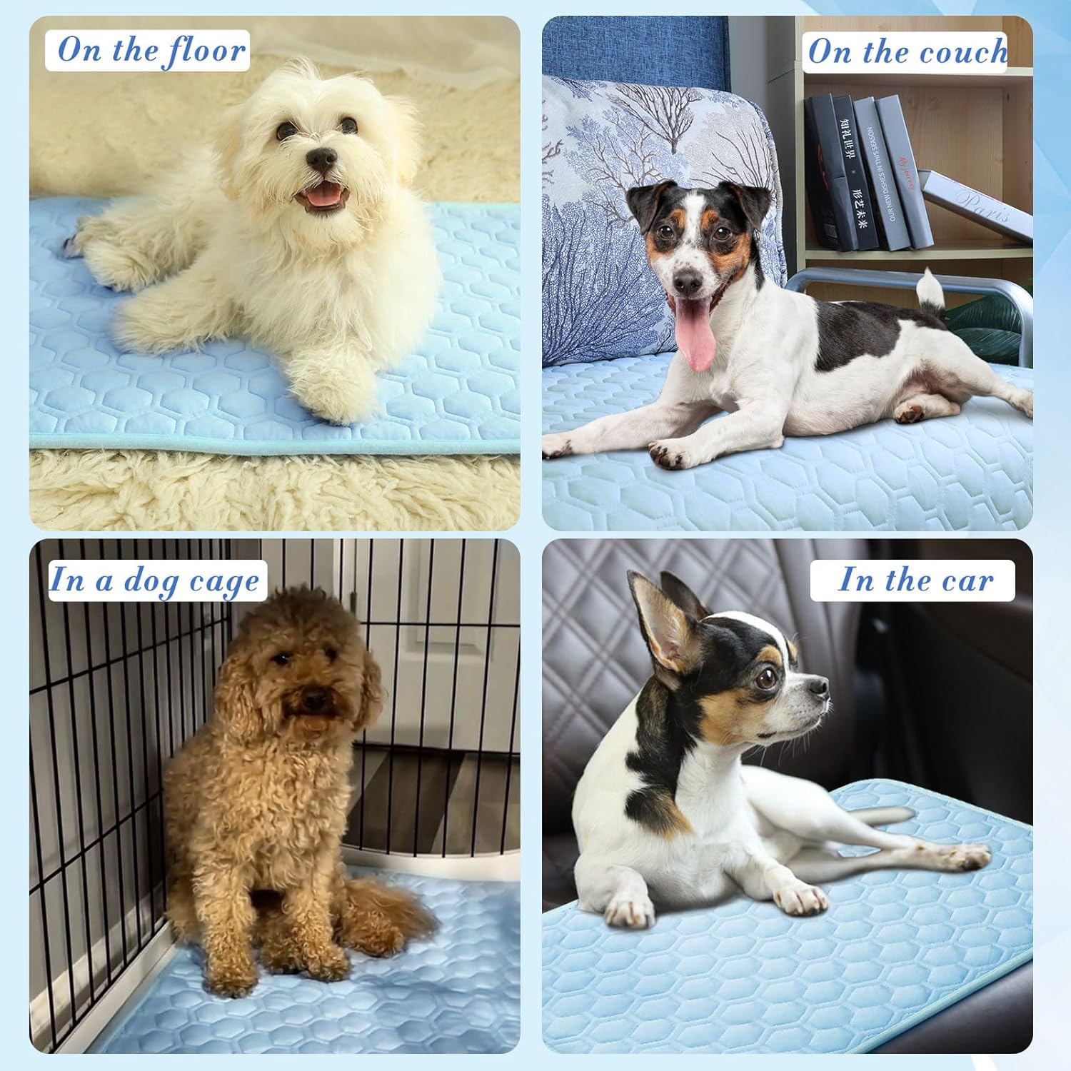 Upgrade Self-Cooling Mat for Dogs & Cats - Washable Pet Cooling Pad, Foldable Dog Cooling Mat Pet Cool Blanket for Indoor or Outdoor