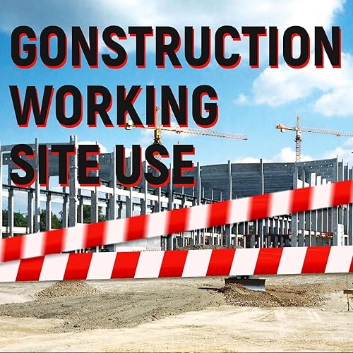 Miniatura 5 de TopSoon Cinta de barricada roja y blanca de 3 pulgadas por 830 pies, cinta de precaución no adhesiva de plástico para barrera de construcción