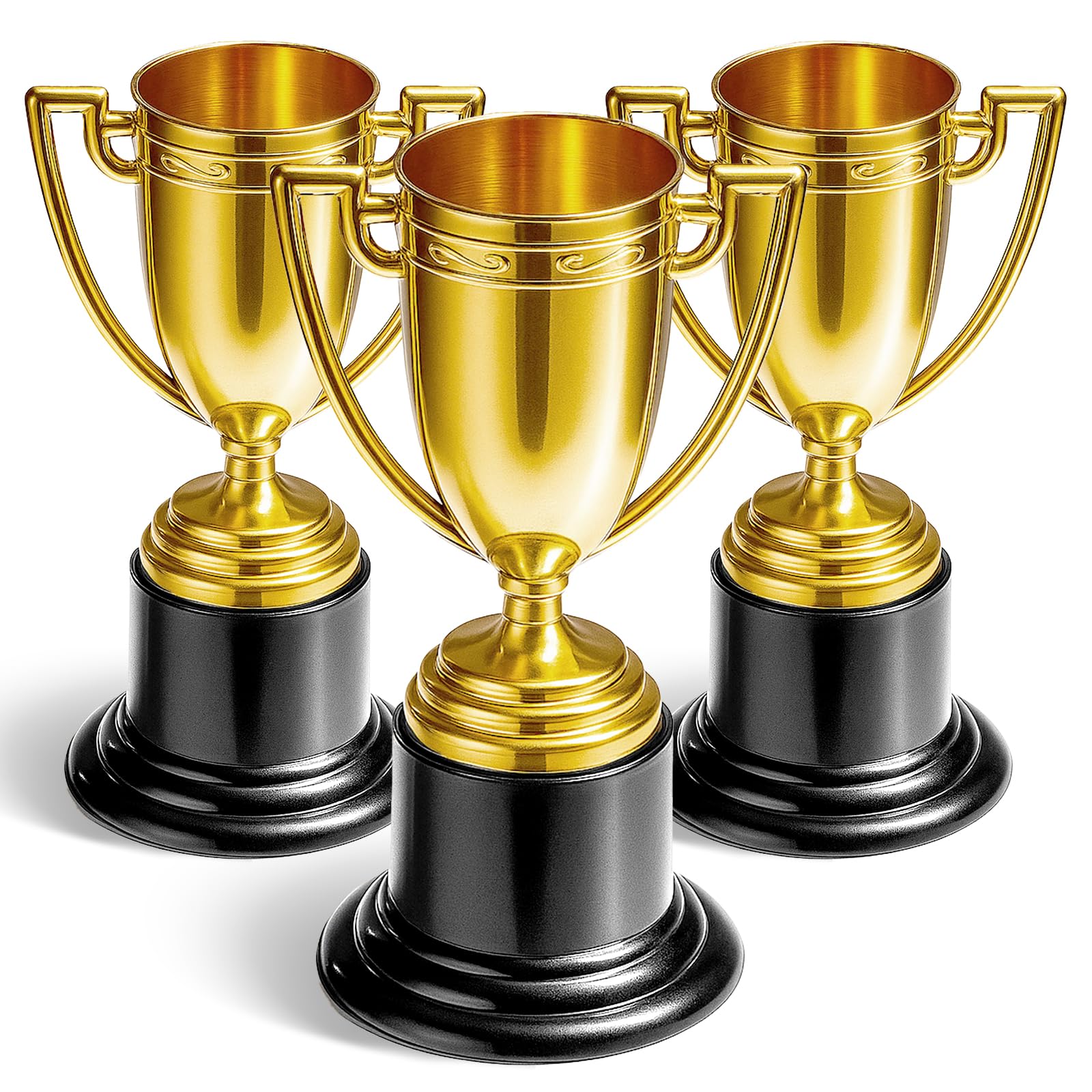 Mini Trophy, 3Pcs Gold Award Cup Plastic Tiny Small Trophy Cups for Sports Tournaments and Parties Winning Prizes