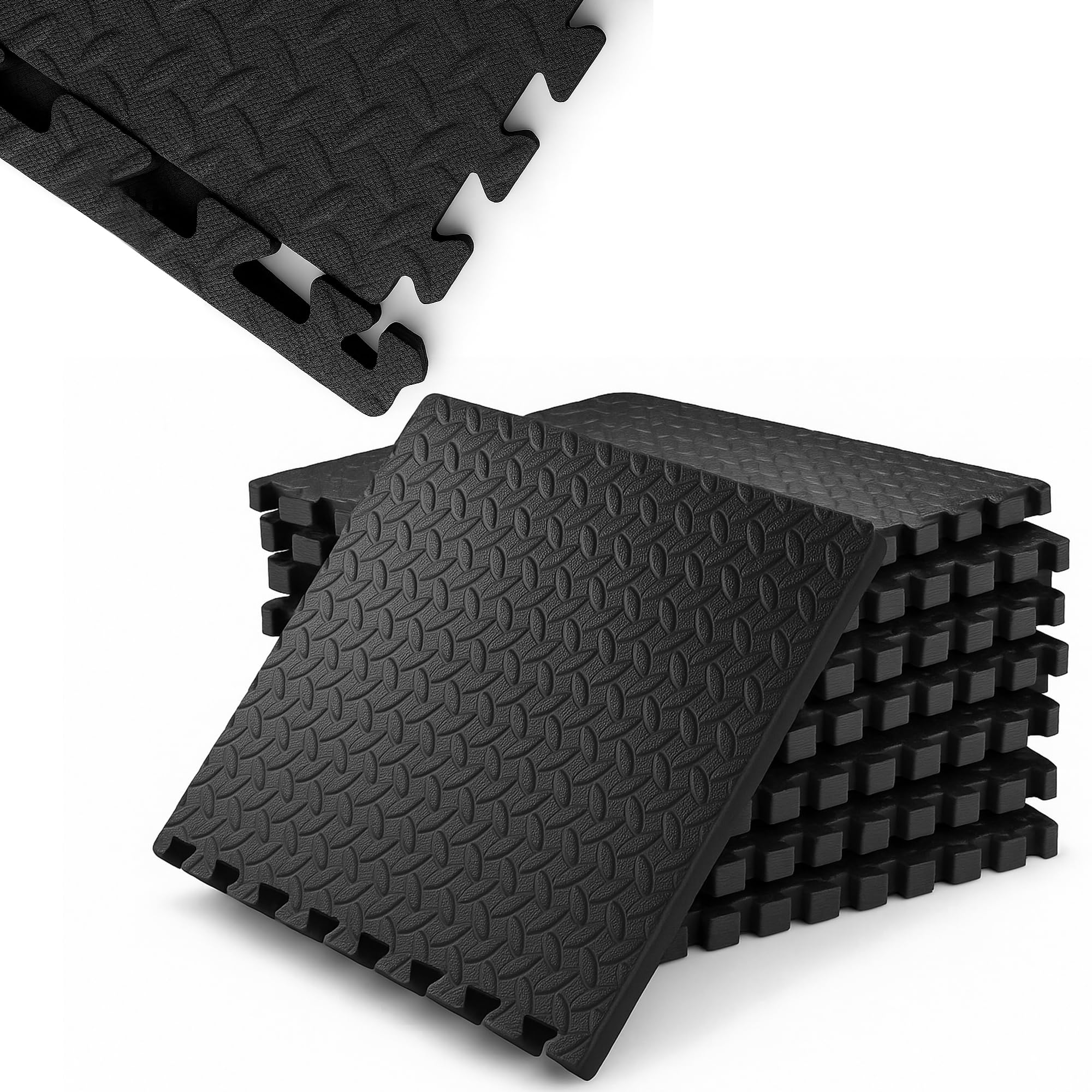 SAKUSEI Lot de 12 dalles de sol emboîtables en mousse EVA de 2 cm d'épaisseur 60 x 60 cm pour salle de sport à domicile, garage, abri de jardin