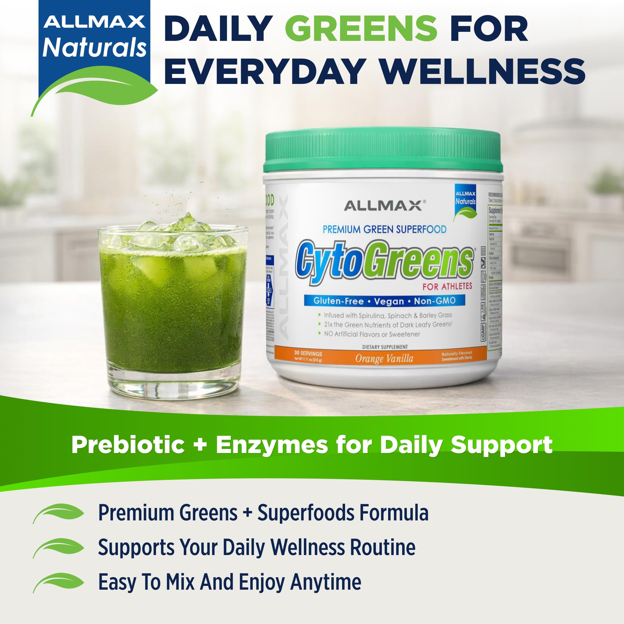 Amazon.com: ALLMAX Naturals CytoGreens Super Greens Powder