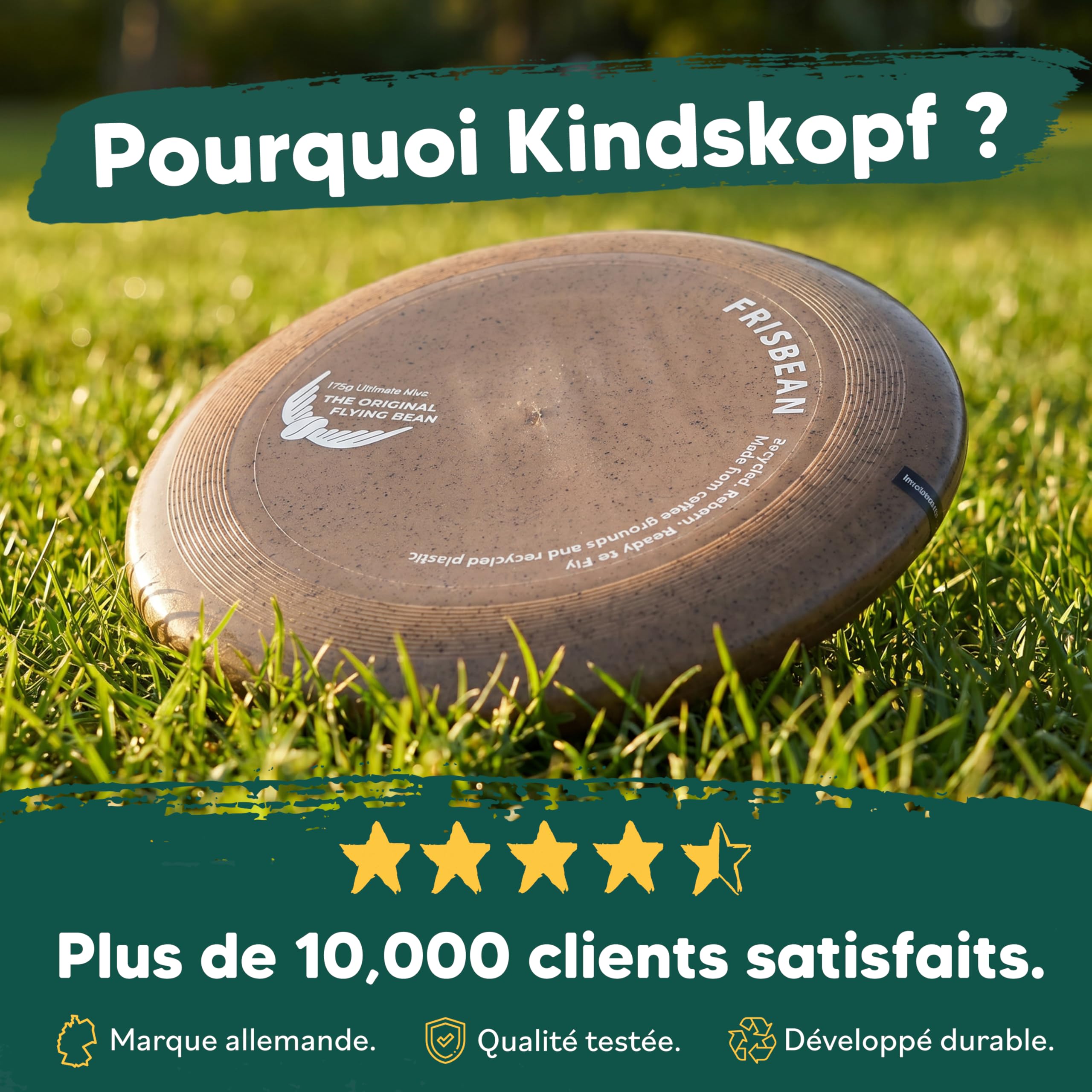 Frisbee Disque Volant Ultimate écologique Plastique recyclé Professionnel Plage Parc Jeu Plein air antidérapant