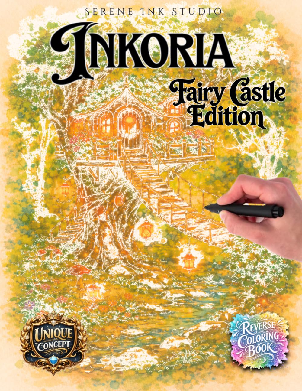 Inkoria: Fairy Castle Edition – Ink Tracing Coloring Book for Teens and Adults: A Reverse Coloring Book for Adults Featuring Creative Tracing, ... Relief (Inkoria Premium Ink Tracing Editions)