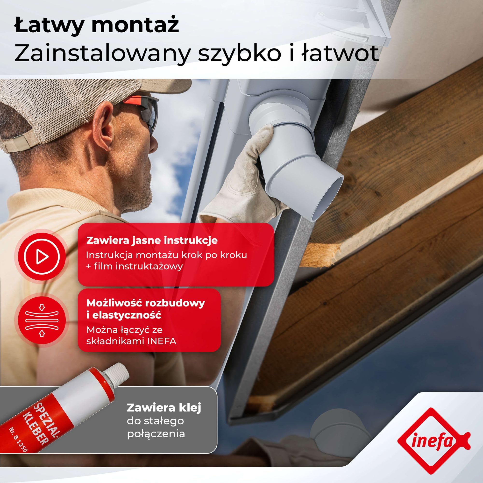 INEFA zestaw rynnowy z tworzywa NW68 / 68 mm – rynna skrzynkowa 5 m brązowa – rynna z zestawem rury spustowej PVC-U do domku ogrodowego