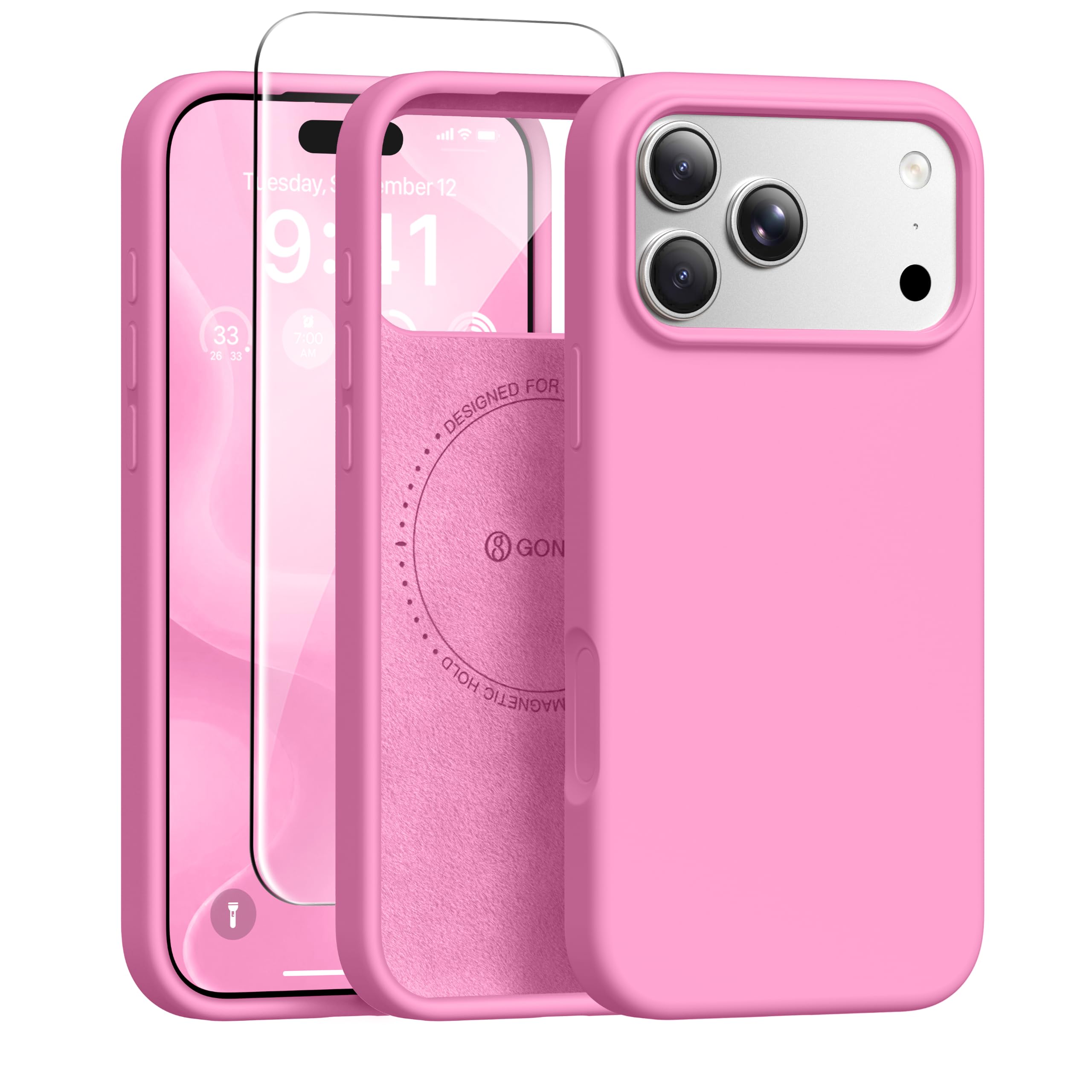 GONEZ for iPhone 18 Pro Max Case/iPhone 17 Pro Max Case, Soft Pink