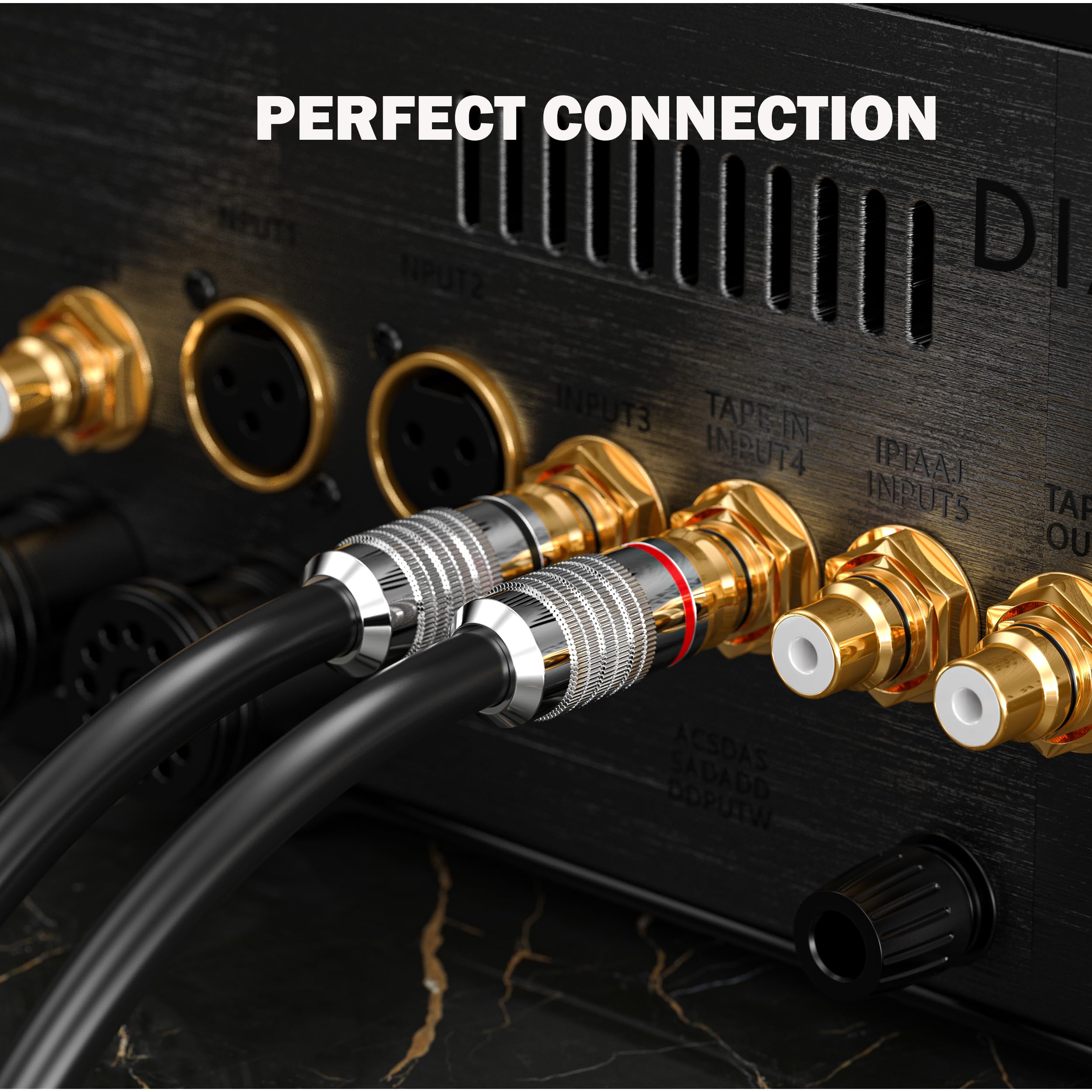 Cavo da 3,5 mm a RCA, adattatore audio stereo AUX da jack 1/8 a RCA Audio Y cavo per cuffie, MP3, tablet, altoparlanti, MP3, HDTV, telefono, nero, 2,2 m