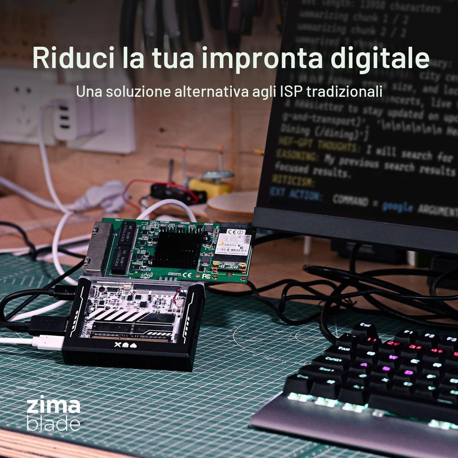 ZimaBlade X86 Server a scheda singola per Cyber Native, Kit NAS DeskBuild NAS fai da te a 4 core con app One-Click Server personale hackerabile con PCIe x4, Gigabit Ethernet Network Attached Storage