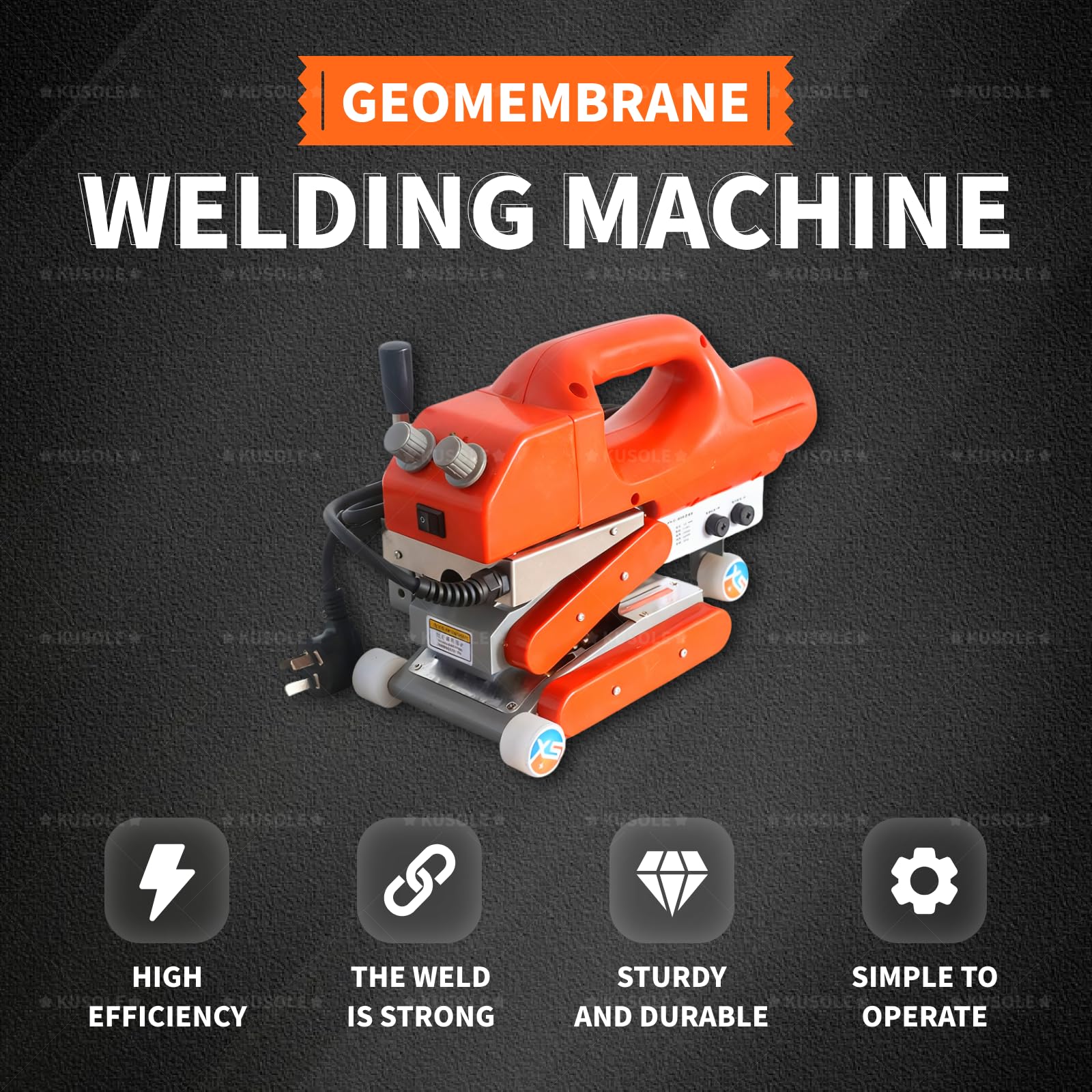 Zgrzewarka klinowa do nakładania się geomembrany, zgrzewarka do nakładania się warstw tworzywa sztucznego PVC o mocy 800 W, zgrzewarka pełzająca Rubberwheels-110V