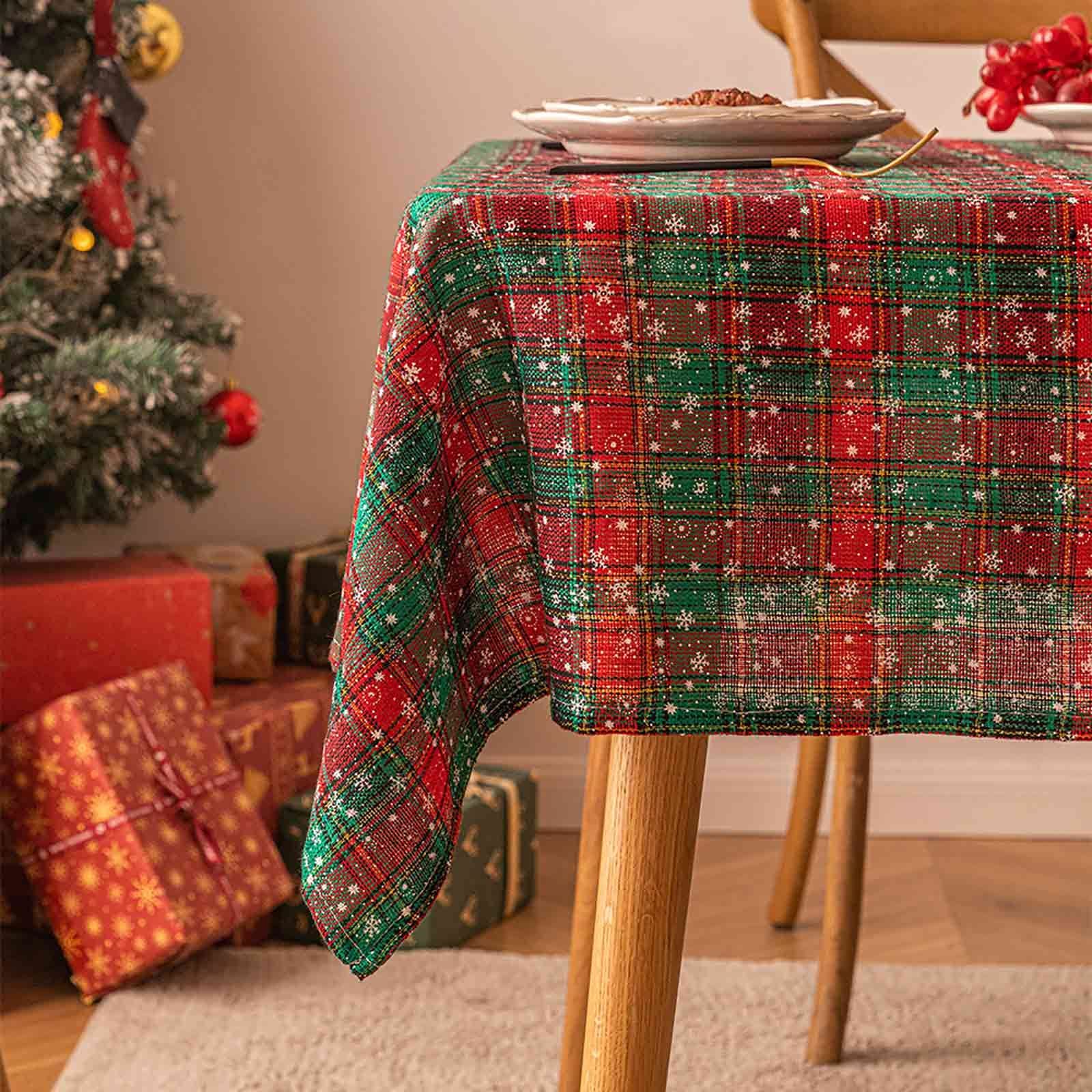 Amazon｜テーブルクロススックスノーフレーク クリスマス アイロン不要
