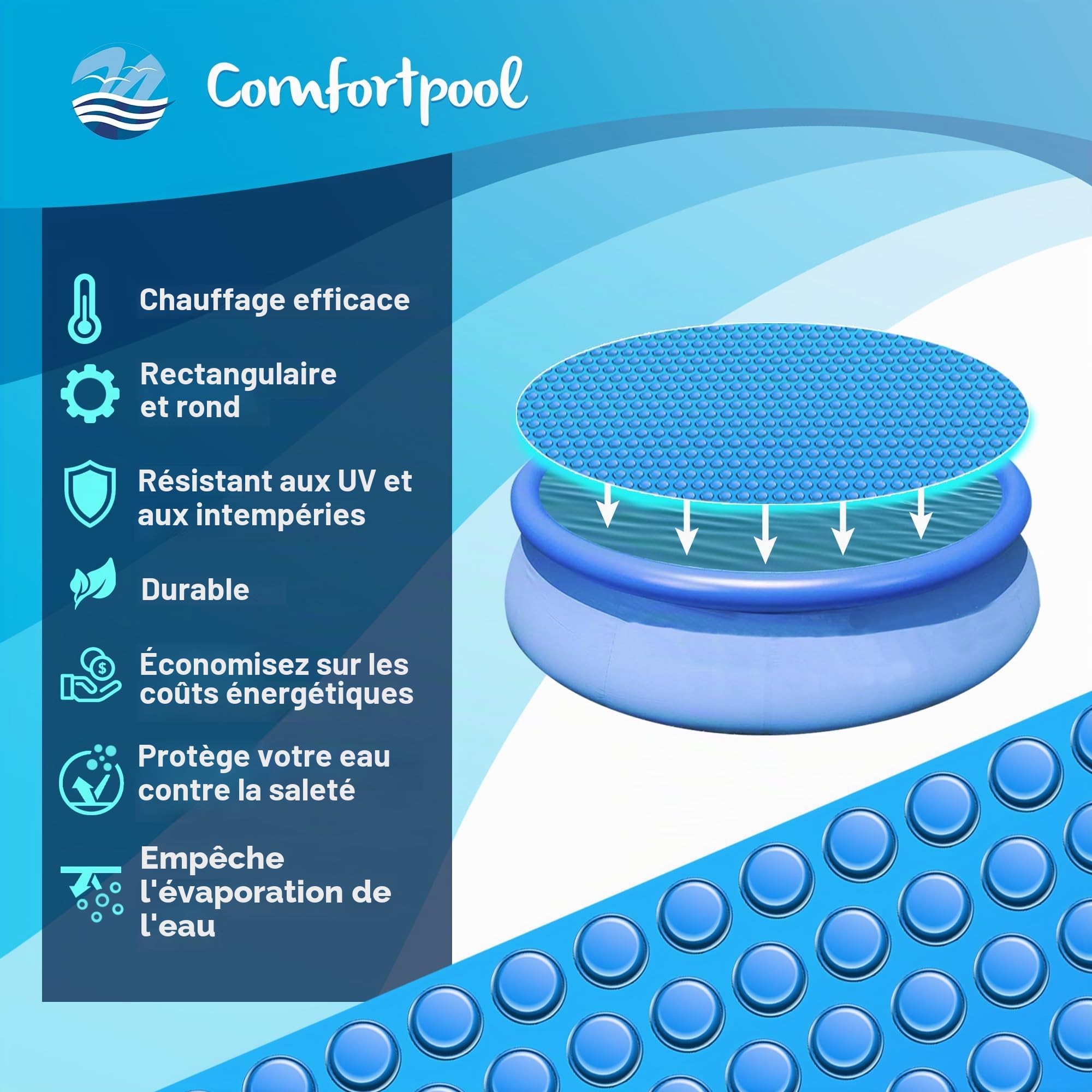 Bâche Solaire Comfortpool Ronde 549 cm | Chauffe et isole