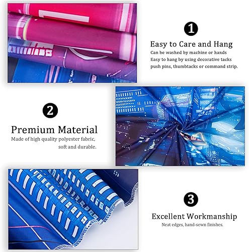 Miniatura 5 de Tapiz de calavera de luz negra, tapiz de espacio trippy para dormitorio, reactivo a los rayos UV, estrellas, galaxia, hongo, colgante de pared para