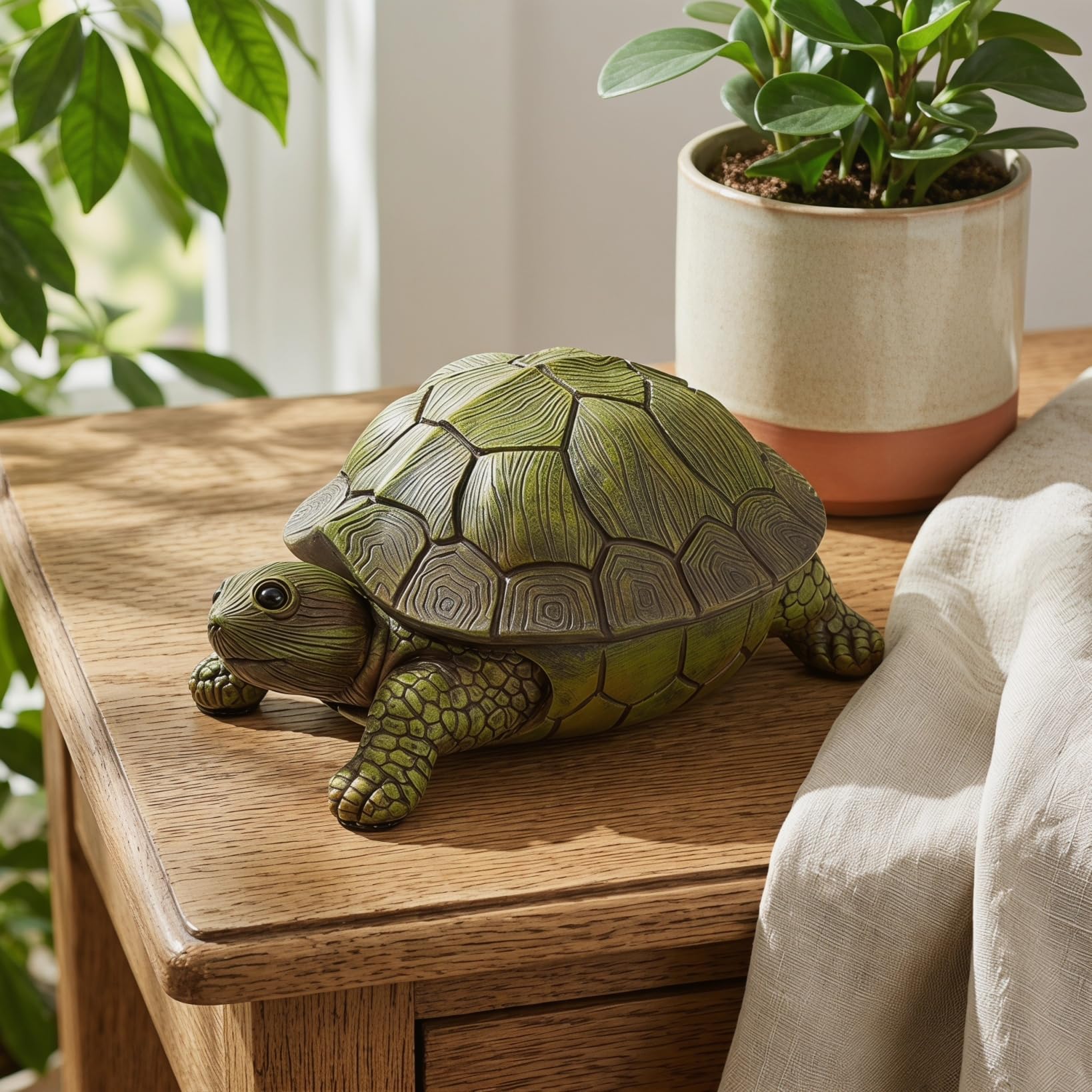 HOMSFOU Schlüsselversteck in Schildkrötenform 7.28X4.72X2.56In Wetterfeste Gartendeko Aus Kunststein Versteckter Schlüsselhalter Für Ersatzschlüssel Schmuck Und Kleine Wertgegenstände