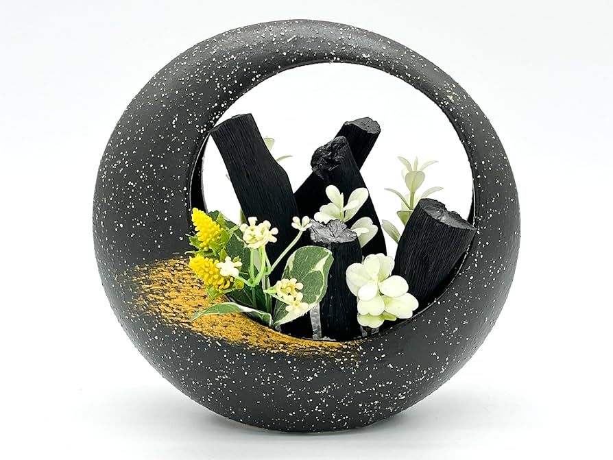 玄関・部屋の飾り＆消臭インテリア焼き物器備長炭