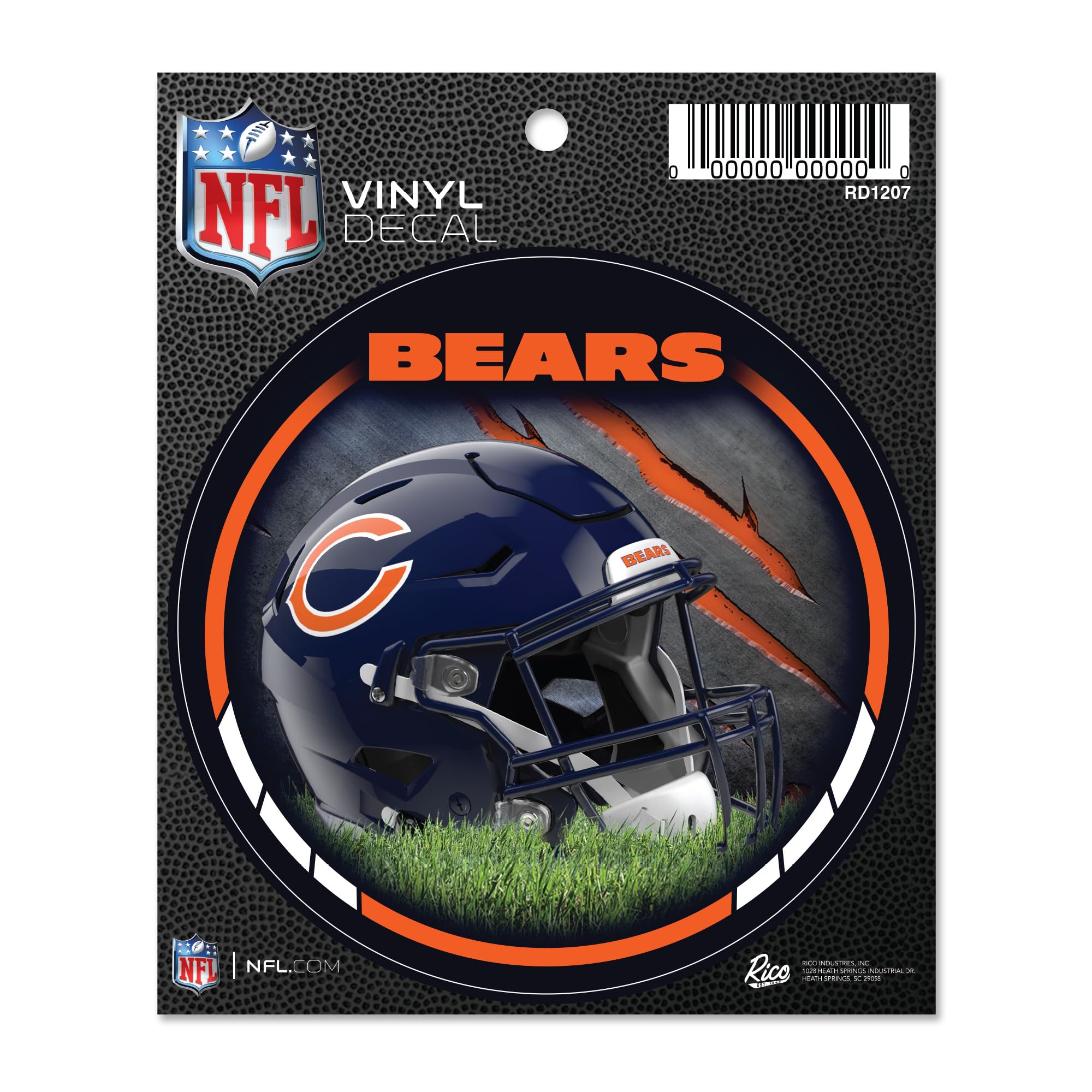 Rico Industries NFL Football Chicago Bears Helmet Round Team Color Vinyl Decal : Sports & Outdoors