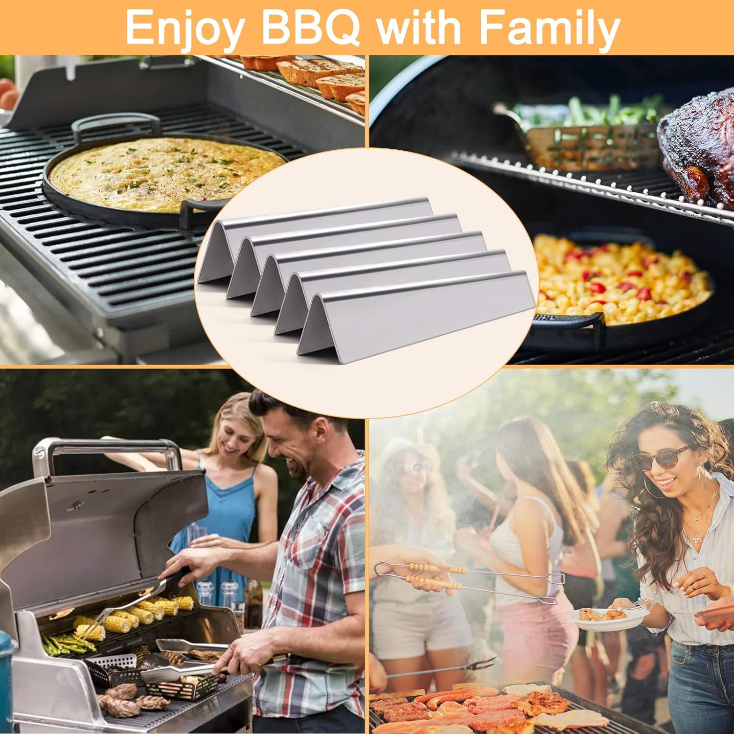 Flavorizer Bars for Weber Genesis 310, E310, E330, E320, S310, S320, S330, EP310, EP320, EP330 (With Front Control), 17.5 Inch 7620/7621 Stainless Heat Plates for Weber Genesis 300 Replacement Parts.