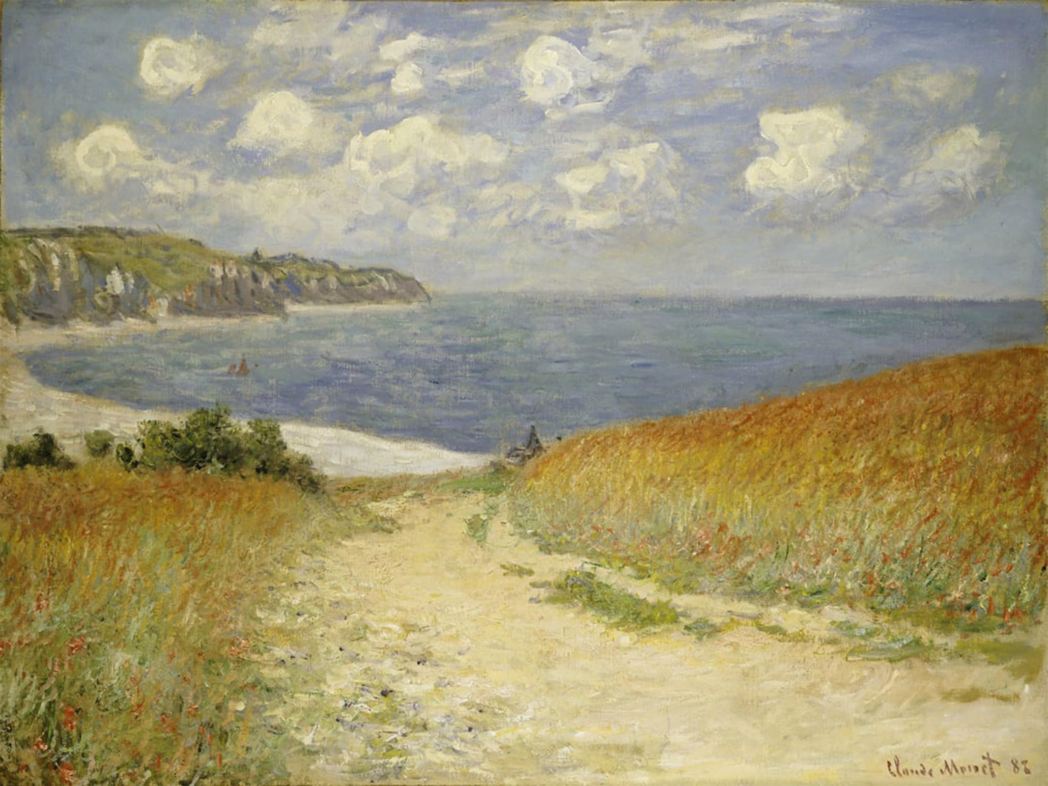 SERENDIPITP Vintage Wall Art Canvas Nordic Poster Canvas Print Picture Path in the Wheat At Pourville by Claude Monet Wall Art Poster for Home Decor 60x90cm