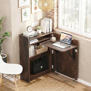 Klaxon Study Table Foldable with Storage & Bookshelf |Compact Study Table for Students Foldable |Engineered Wood Office Ta... Price In India