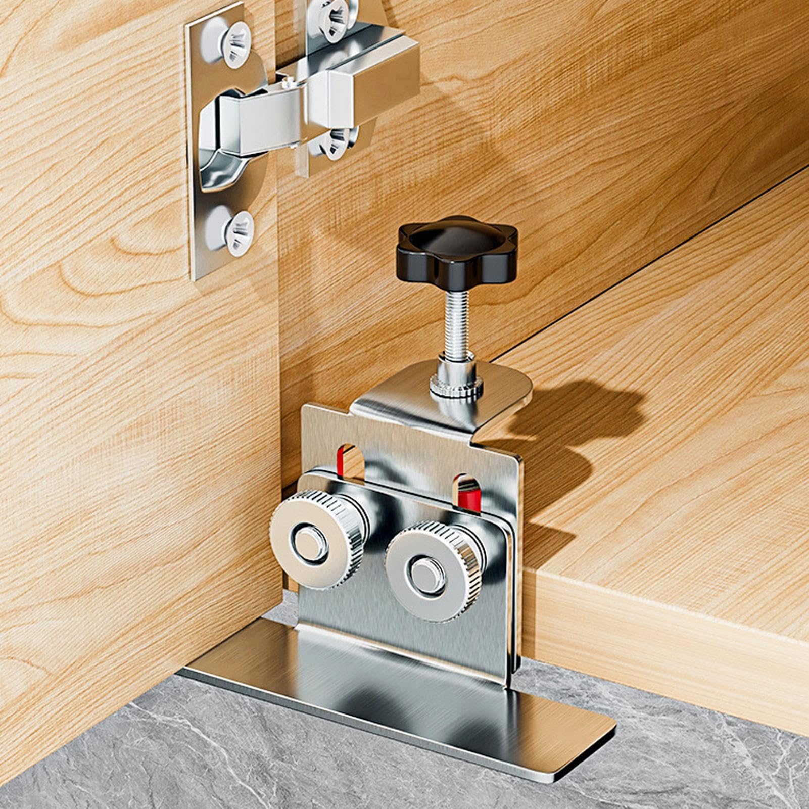 Cabinet Hardware Jig – Installation Positioner & CabinetDoor Mounting Jig | Adjustable Drill Guide for Handles, Knobs, Pulls | Easy Cabinet & Drawer Hardware Installation Tool