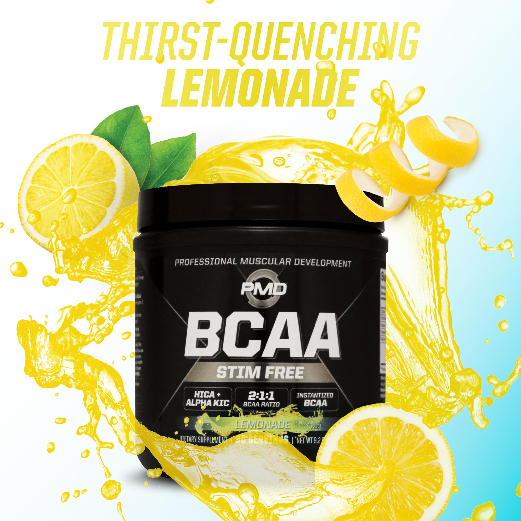 PMD Sports BCAA Stim-Free Amino Acids - Better Workout Performance, Enhanced Recovery, Daily Energy, Muscle Builder, and Muscle Sparing - BCAA Powder Drink Mix - Lemonade (30 Servings) — Amazon image 7