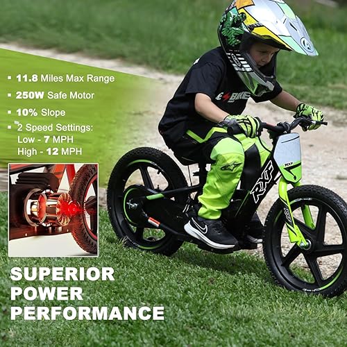 Miniatura 3 de Motocicleta eléctrica ligera para niños, motocicleta eléctrica de 170340 W de hasta 1012 MPH, batería desmontable de 24 V, bicicleta de equilibrio
