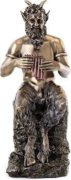 Top Collection Pan the Faun Statue-Greek Mythology God of Wild Nature Sculpture in Premium Cold Cast Bronze- 9.5-Inch Collection Figurine