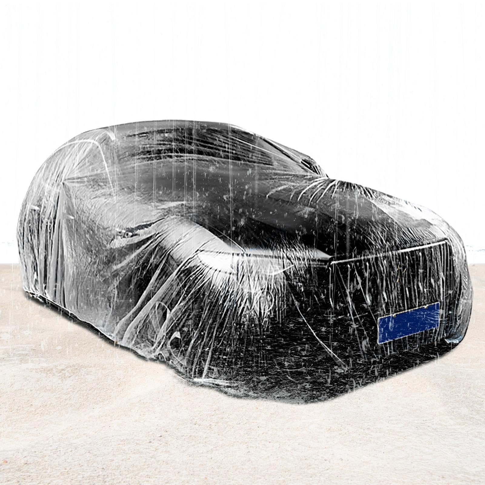 Auto-Vollgarage - wasserdichte Transparente Autoabdeckung Für Alle Wetterbedingungen | Durchsichtige Fahrzeughülle | Schutzplane Gegen Regen, Staub Und UV-Strahlen Für Limousinen Und SUVs