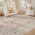 Rugs de zone pour tapis de salon 5x7 Vieilles Rugs pour chambres Machine Lavable Rug pour salle à manger Nusery Floral Détresse Gris Rug