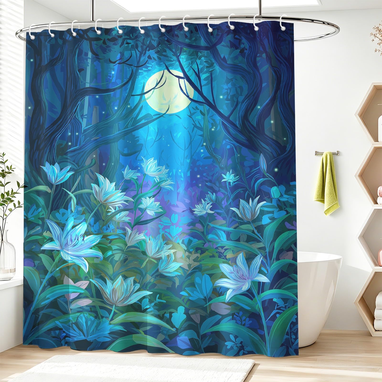 Générique Rideau de Douche Anti-Moisissure 200 x 200 cm Forêt