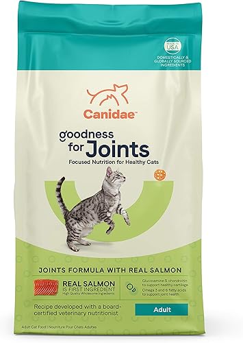 Canidae Goodness for Joints, alimento seco prémium para gatos adultos con salmón real, 5 libras.