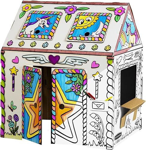 Miniatura 9 de Bankers Box at Play Color Grande en Casa de Juegos de Unicornio, Casa de Juegos de Cartón y Actividad de Manualidades de Tamaño Real para Niños