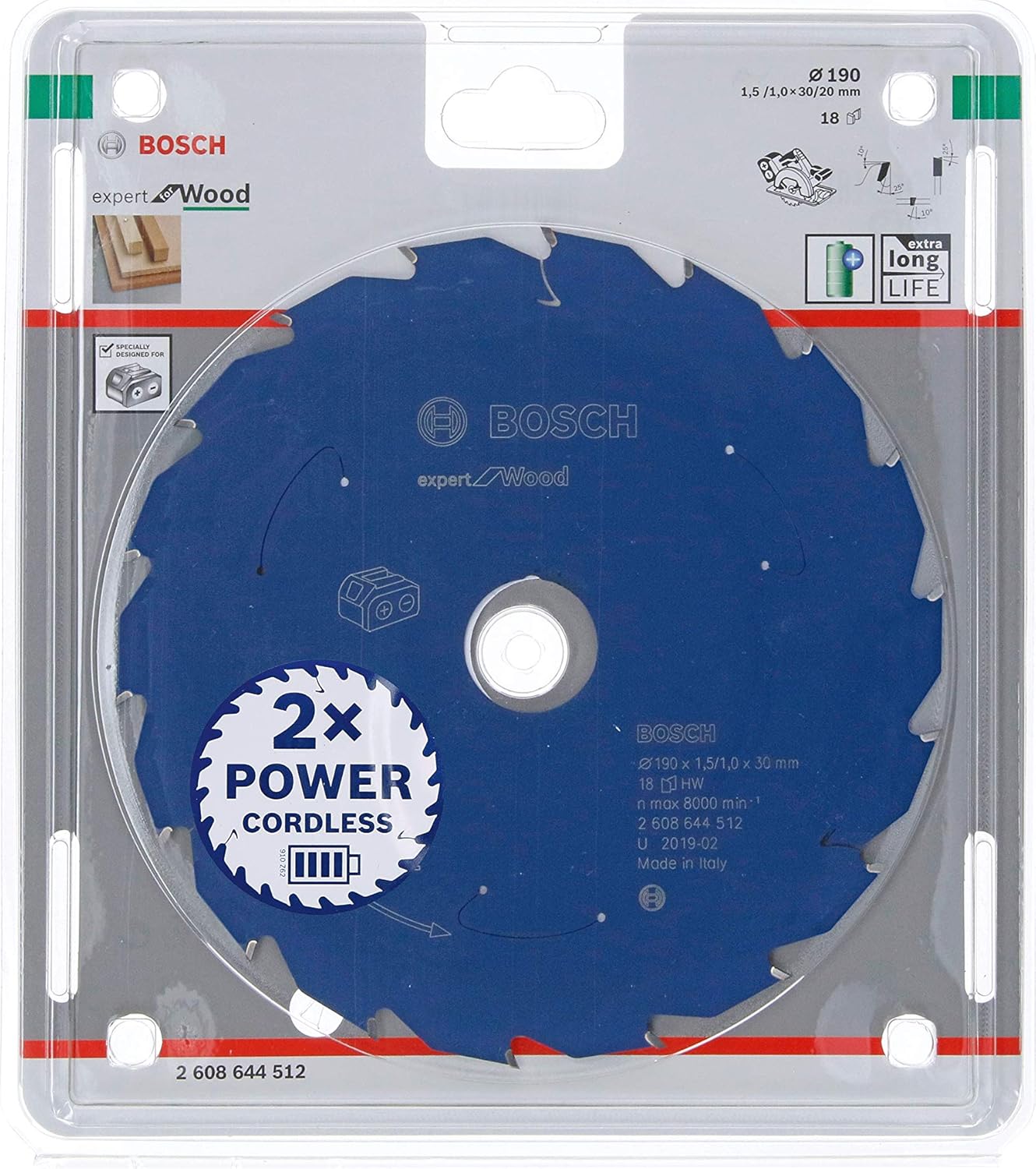 Bosch Professional Circular Saw Blade Expert For Wood (Wood, 190 X 30 X