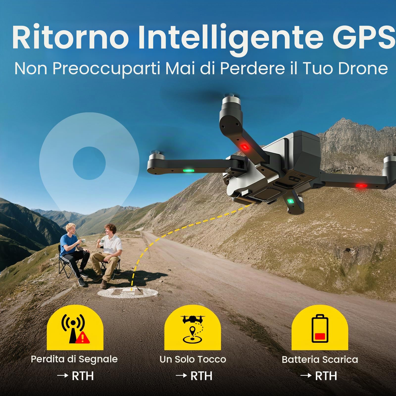DEERC D35Pro Drone con Fotocamera 4K, Professionale per Adulti, Controller con Schermo HD, Motori Brushless, GPS, Follow Me, Ritorno Automatico, Trasmissione 5G, 40 Min di Volo