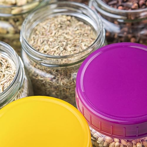 Miniatura 6 de 16 tapas de conservas para tarros (plástico, 16 regulares), sellador seguro para alimentos, sello hermético para mantener las conservas frescas