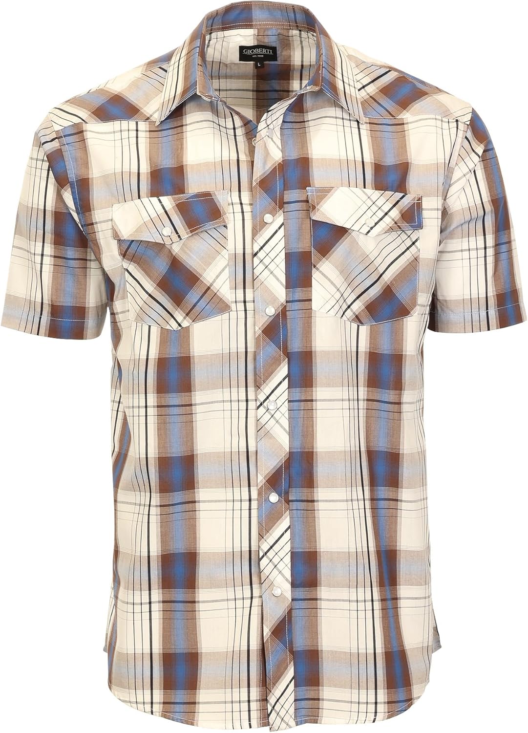 Gioberti Mens Western Cowboy Short Sleeve Shirt with Snap Buttons